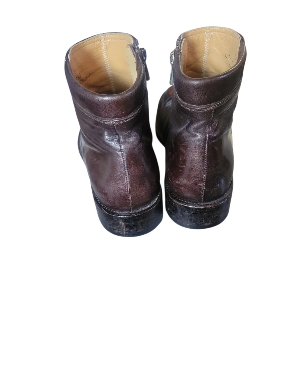 Bally Men's Vintage 90's Chukka Square Toes Brown Leather Side-Zip Boots 7 1/2D